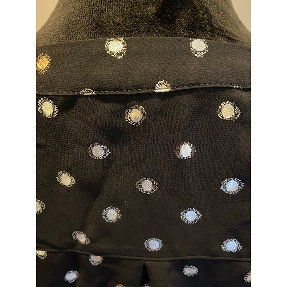 The Limited Sheer Blouse Top Size Small  Black w/ Gold Sparkle Dots  V Neck - Picture 7 of 12
